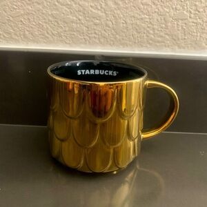 Starbucks 2019 Holiday Gold Mermaid Siren Scales Mug